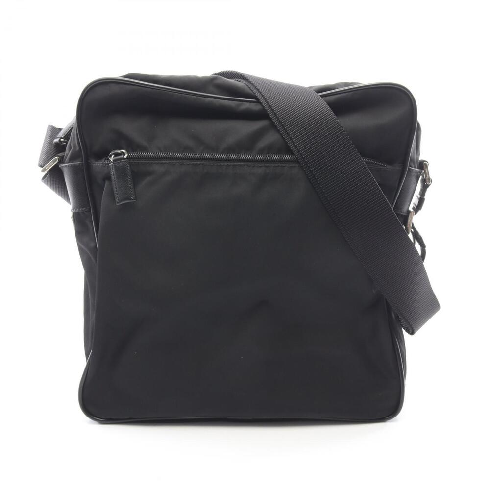 Prada Triangle Shoulder Bag Saffiano Leather Black